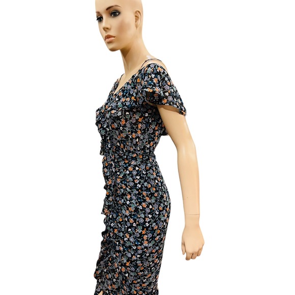 Veronica Beard Marilyn Cold Shoulder 100% Silk Dress Size 2 - Picture 10 of 14